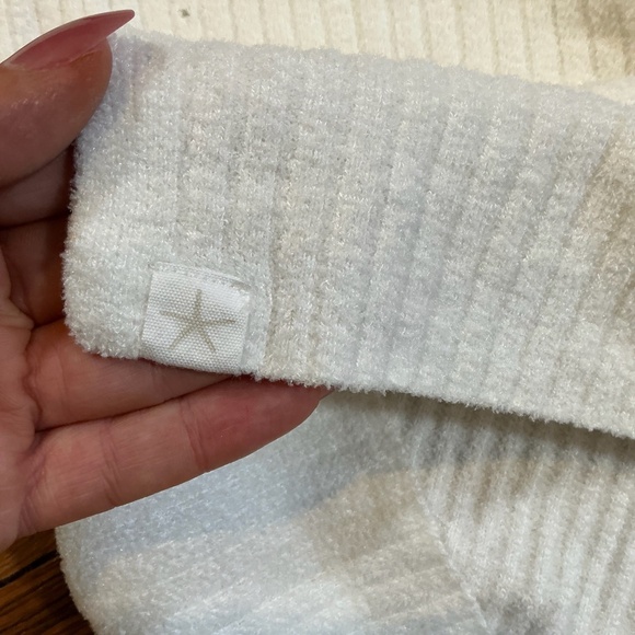 Barefoot Dreams CozyChic Ultra Lite Hoodie Women’s Size S | White Ribbed - Picture 5 of 8